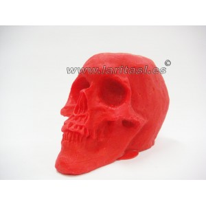 Figura Cera Calavera Roja Grande